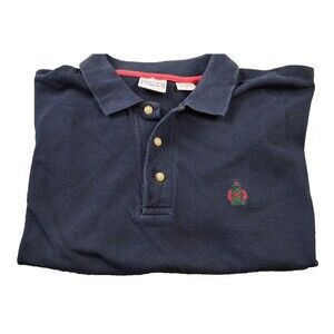 🔵 Bugle Boy Men’s XL Blue Polo Shirt Short Sleeve Knit Casual Golf Cotton Top